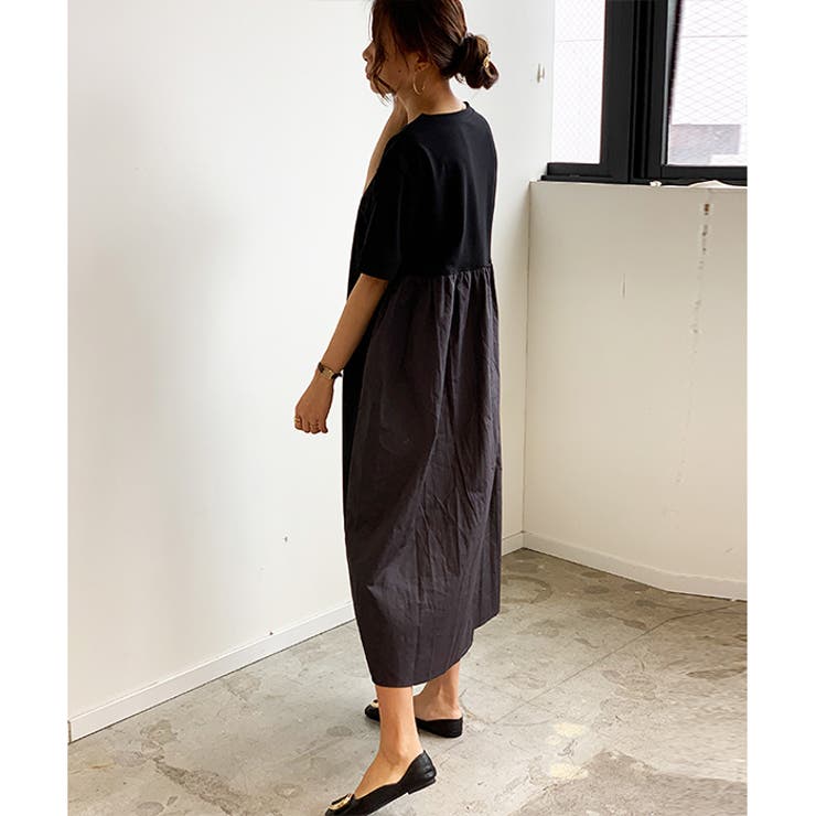 エブール バックギャザーワンピース ロング スリット FREAK'S STORE/インドボイル 襟ギャザーワンピース｜Daytona Park