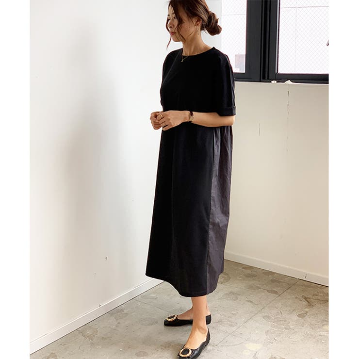 ワンピース バックギャザー 切替[品番：FI000006194]｜futier land