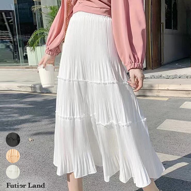 ティアードスカート ロングスカート プリーツスカート[品番