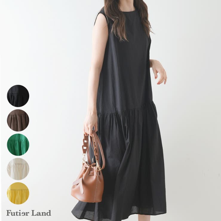 【美品】23区 今期 ロングワンピース ティアード 38 М ダークグリーン wbs1393y_2.jpg