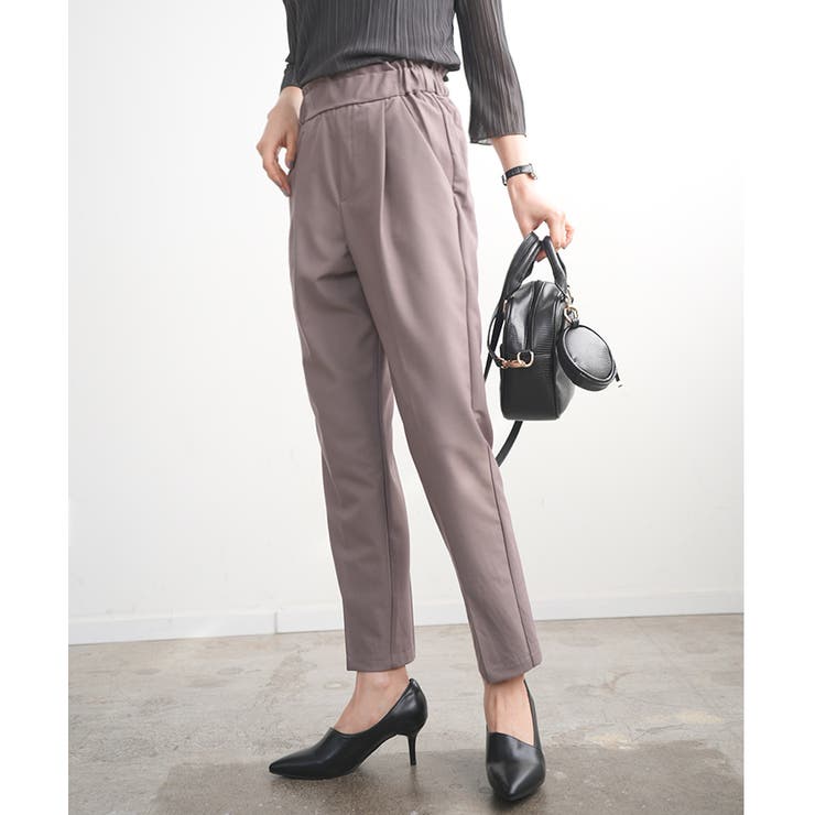 モカ | テーパードパンツ ウエストフリル ウエストタック | futier land