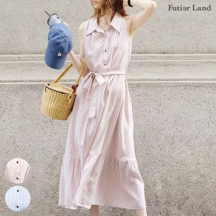 L'AUBE ノースリーブシャツワンピース La-gemme シャツワンピース Aライン : ZOZOTOWN Yahoo!店 - 通販