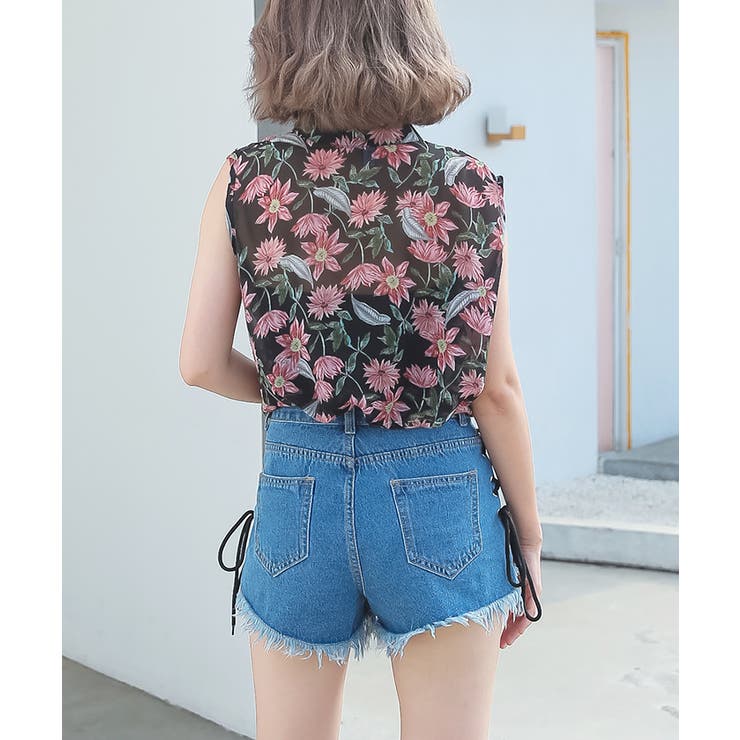 unknown グランジ レースアップ ミニ丈 デニムショートパンツ d.i.a unknown グランジ レースアップ ミニ丈 デニムショートパンツ