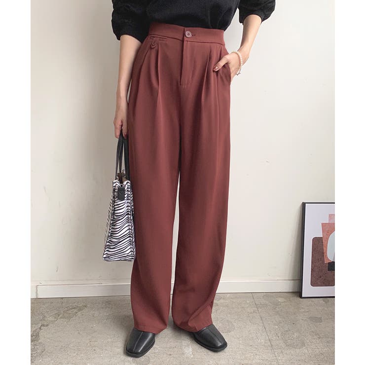 綺麗ライン大人しなやかの落ち感。ハイウエストツータックスラックス | futier land | 詳細画像35 