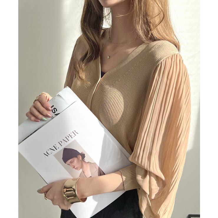 選べる2タイプひんやり涼しい。シアーバルーン袖ネックカーディガン | futier land | 詳細画像16 