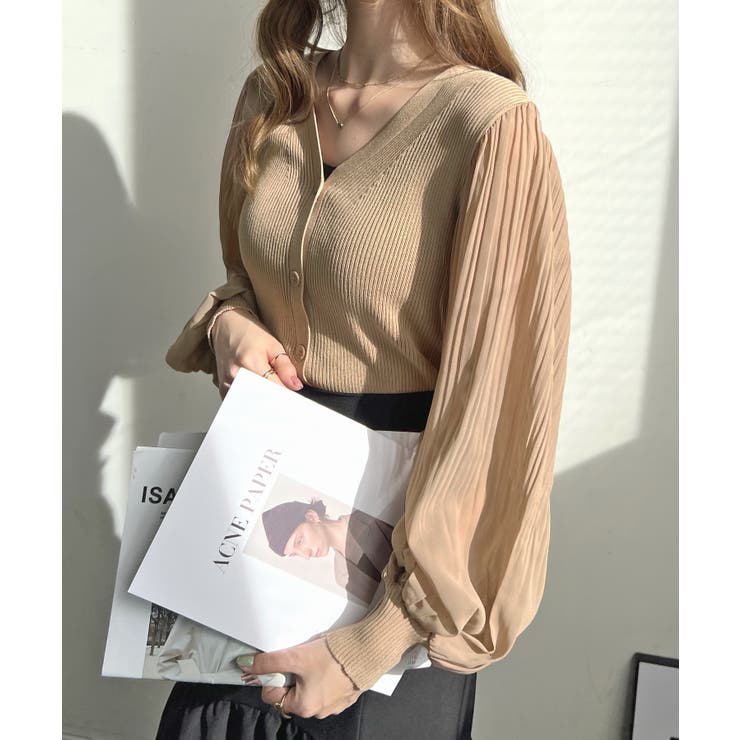 選べる2タイプひんやり涼しい。シアーバルーン袖ネックカーディガン | futier land | 詳細画像17 