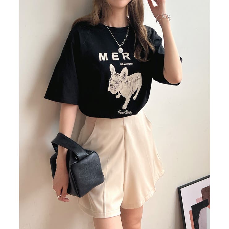 犬ロゴがかわいい！半袖MERCIロゴTシャツ | futier land | 詳細画像17 