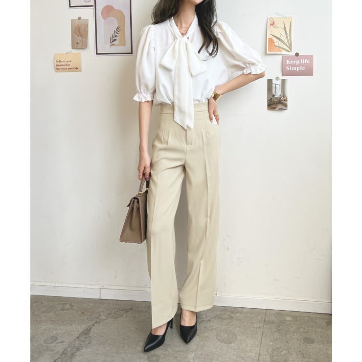 【関税込み】Magda Butrym ベージュ フレアパンツ Magda Butrym High-rise bouclé wide-leg pants Magda Butrym