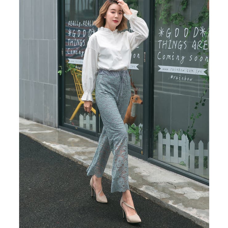 美品、ERMANNO レースパンツ、36サイズ、ネイビー 美品、ERMANNO レースパンツ、36サイズ、ネイビー