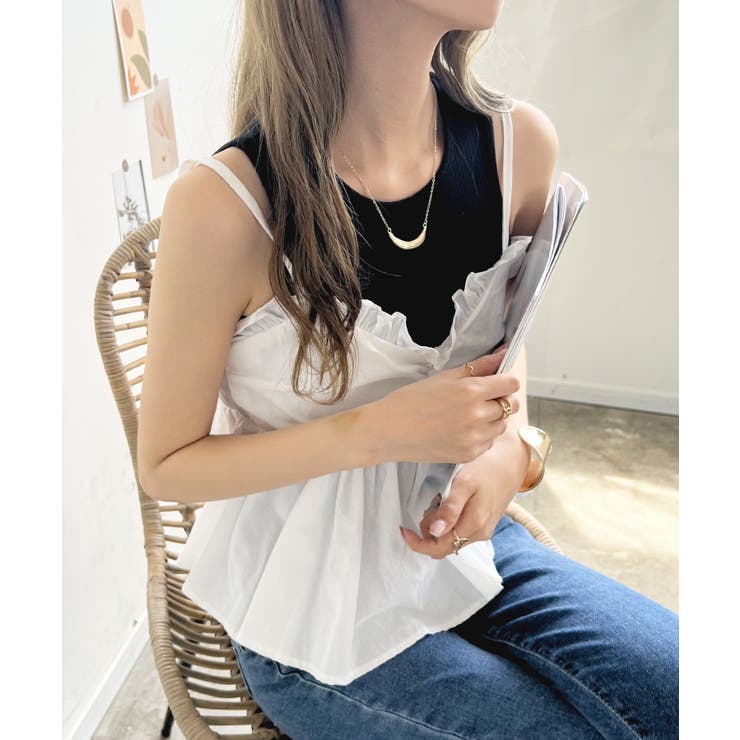 夏新作】トップス キャミソール フリル[品番：FI000007785]｜futier