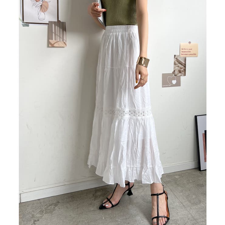 【新品未使用】フォルテフォルテ ボリューム　ギャザー　フレア　ロングスカート 5262002_sub05_LL.jpg