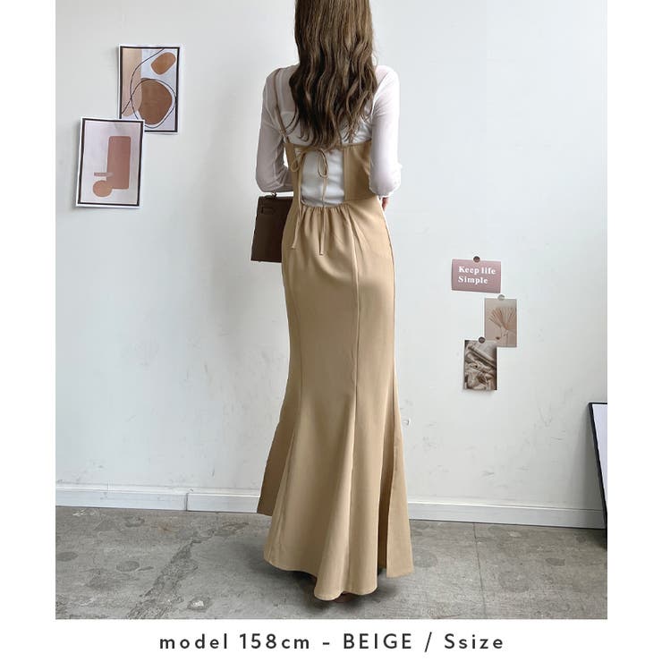 360°女性らしい美シルエット。リボンマーメイドキャミワンピース  | futier land | 詳細画像7 