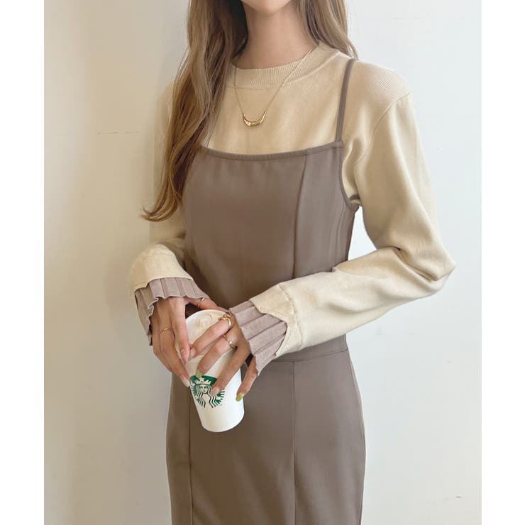 大人さりげないバイカラー。袖フリルニットトップス | futier land | 詳細画像16