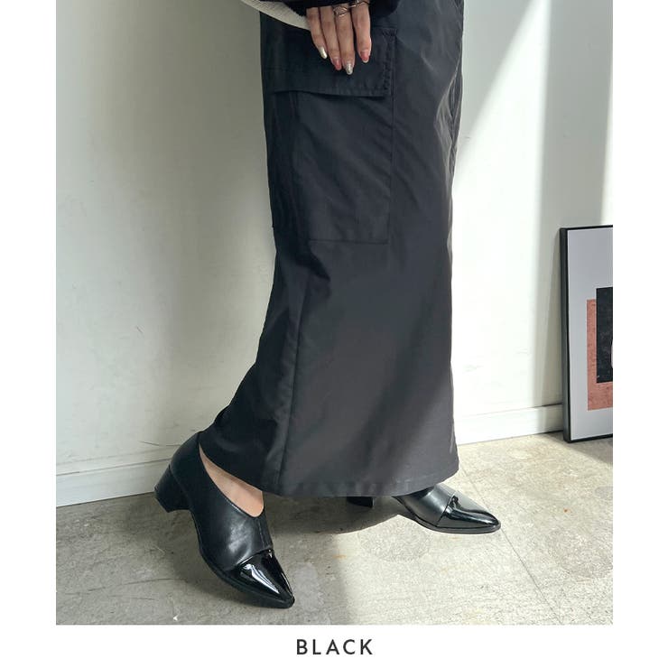 Miu Miu 黒 エナメル チャンキーヒールパンプス ローファー