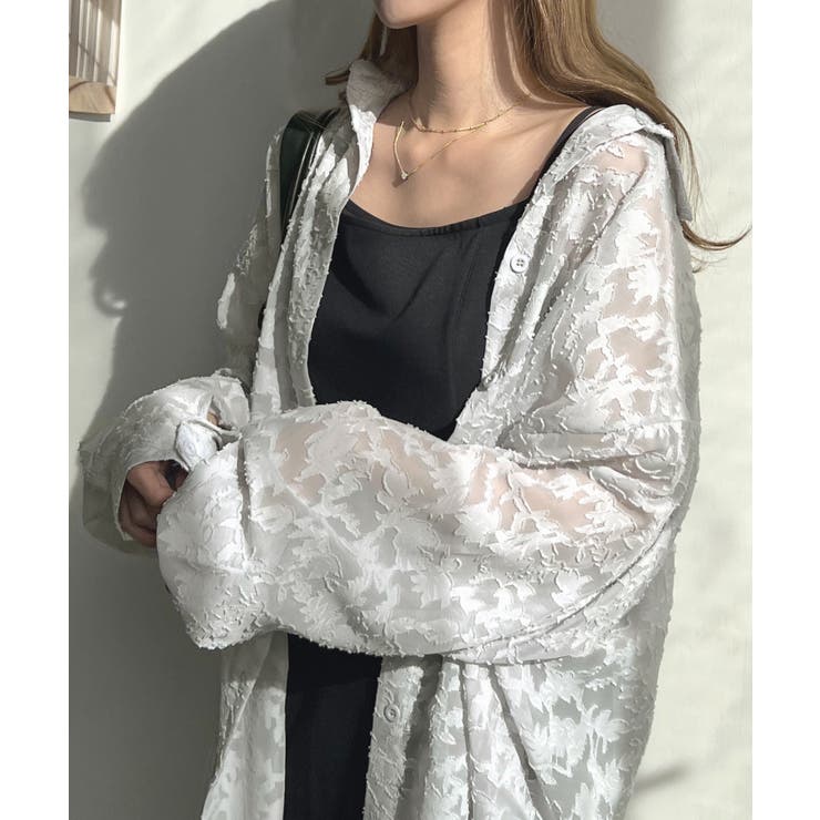 大人っぽく着こなす主役アイテム。ジャガードフラワーシアーシャツ | futier land | 詳細画像22 