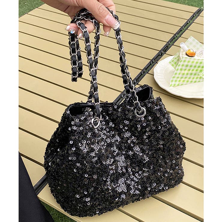 もの足りないコーデに華やかなバックを》スパンコールチェーン もの足りないコーデに華やかなバックを》スパンコールチェーン