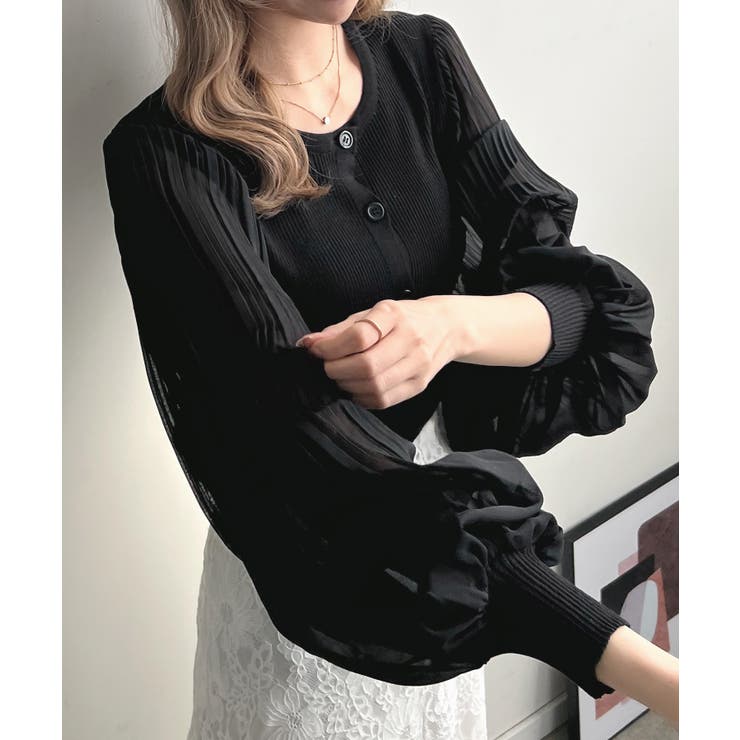 選べる2タイプひんやり涼しい。シアーバルーン袖ネックカーディガン | futier land | 詳細画像40 