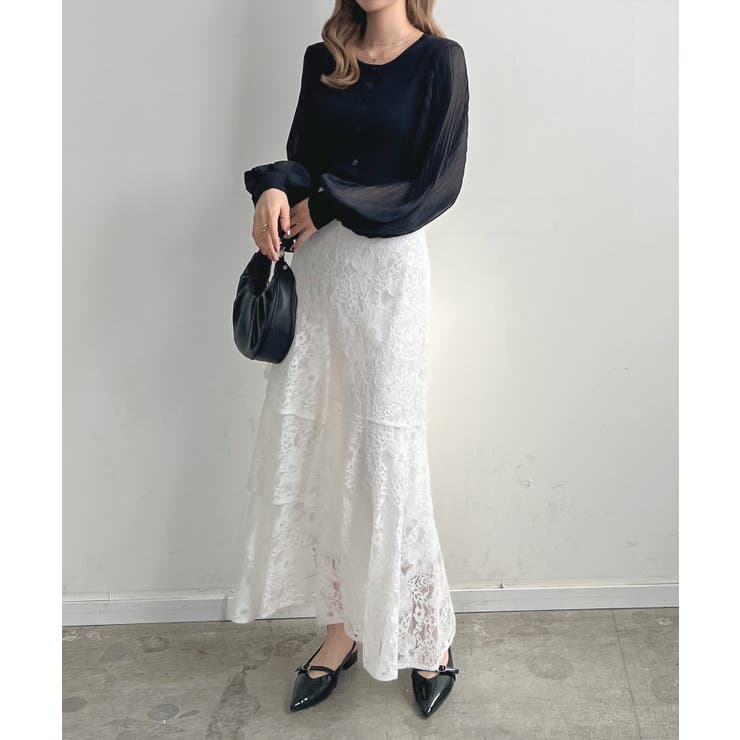 選べる2タイプひんやり涼しい。シアーバルーン袖ネックカーディガン | futier land | 詳細画像43 