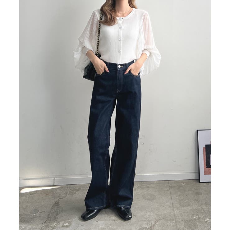 選べる2タイプひんやり涼しい。シアーバルーン袖ネックカーディガン | futier land | 詳細画像49 