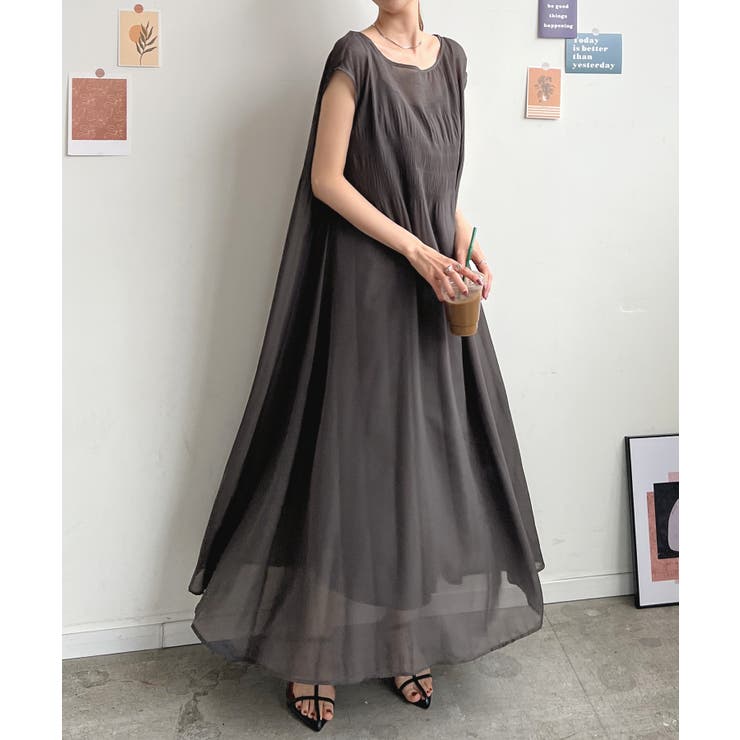 ダークグレー プリーツ ノースリーブワンピース プリーツプリーズPLEATS PLEASE プリーツノースリーブワンピース