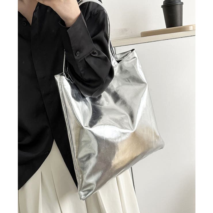 トートバッグ メタリック ファスナー付き[品番：FI000008215]｜futier