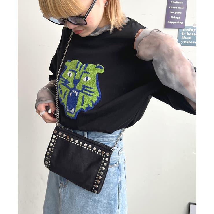 ABYSアビス コラボ》刺繍が目を惹く。トラ相良刺繍BIGTシャツ[品番