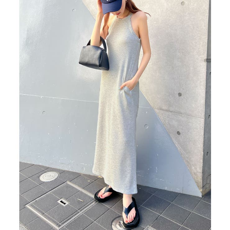 ロングワンピース カップ付き アメスリ[品番：FI000008283