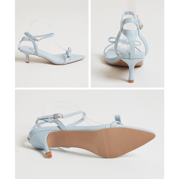 華奢な細リボンで旬のトレンド。細リボンストラップポインテッドトゥサンダル | futier land | 詳細画像9 