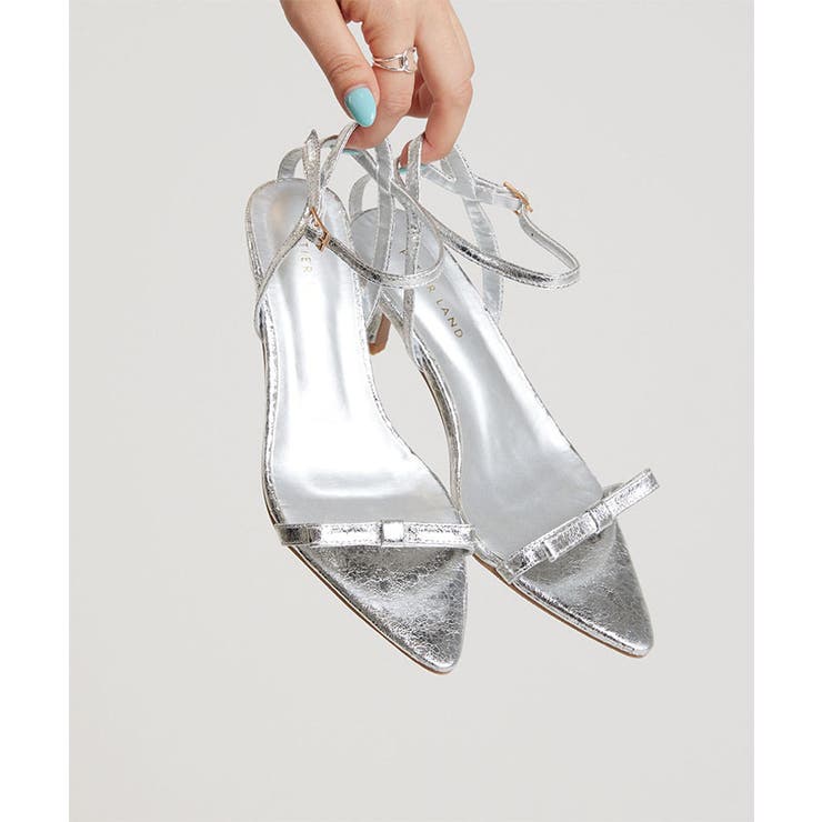 華奢な細リボンで旬のトレンド。細リボンストラップポインテッドトゥサンダル | futier land | 詳細画像11 