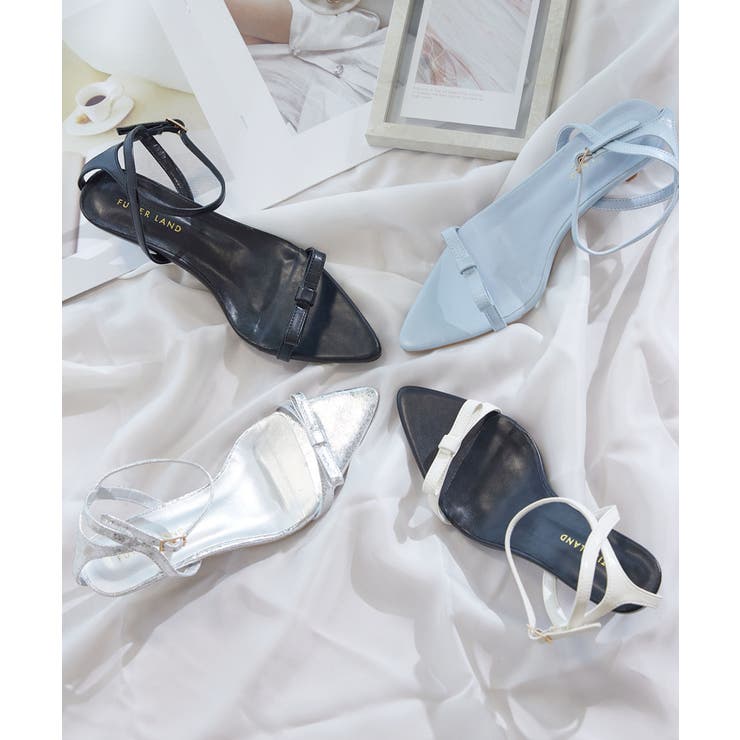 Nine West*ラインストーン*リボン*華奢なストラップ*サンダル Nine West*ラインストーン*リボン*華奢なストラップ*サンダル