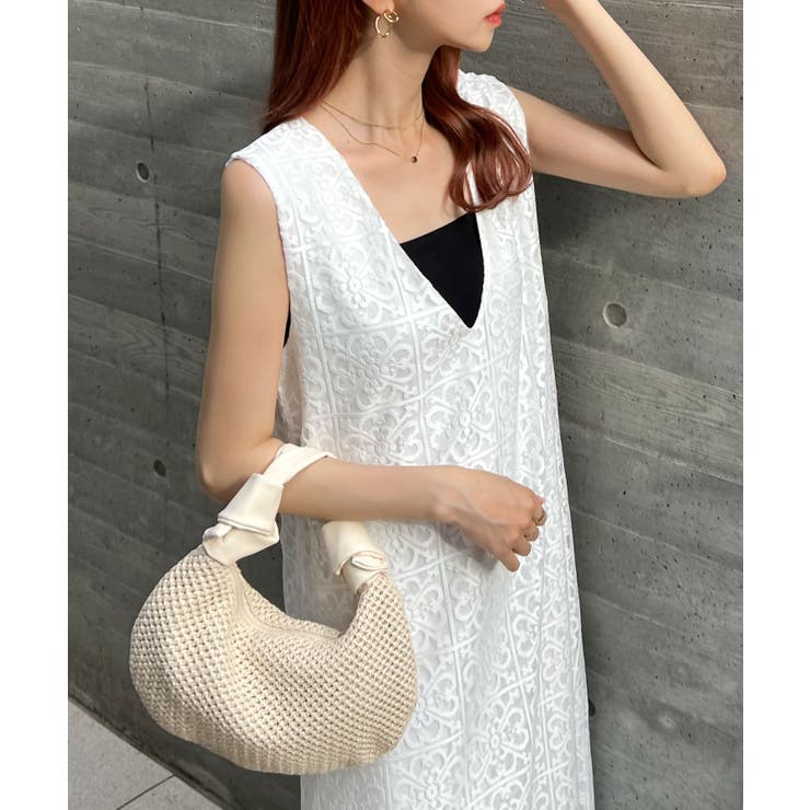 ジャンパースカート レース ロングスカート[品番：FI000008316  