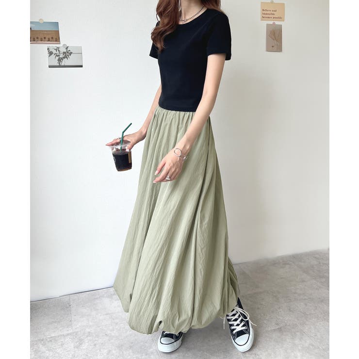 ふっくらした軽やかな着心地♪ バルーンロングスカート | futier land | 詳細画像13 