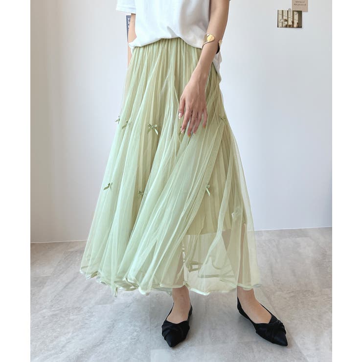 スカート チュール リボン[品番：FI000008363]｜futier land（フュー