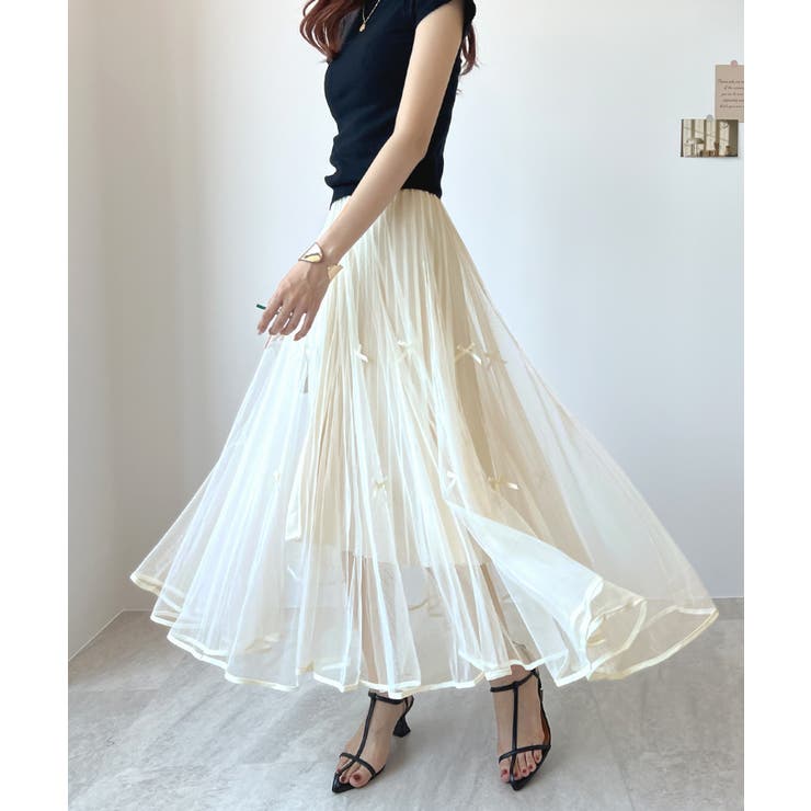 スカート チュール リボン[品番：FI000008363]｜futier land