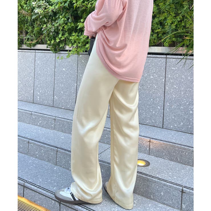 ワイドパンツ サテン スラックス[品番：FI000008323]｜futier
