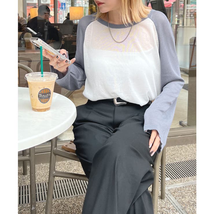 《ABYSアビス コラボ》合わやすいツートンカラー。シアーラグランTシャツ | futier land | 詳細画像16