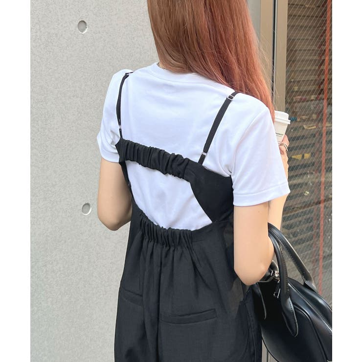 低身長向けに大人っぽく着こなせる♪》リネンライクベアトップ