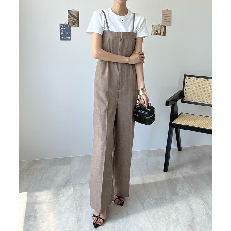 超美品の 《低身長向けに大人っぽく着こなせる♪》リネンライクベアトップサロペット[品番：FI000008376]｜futier  land（フューティアランド）のレディースファッション通販｜SHOPLIST（ショップリスト） サロペット・オーバーオール・オールインワン