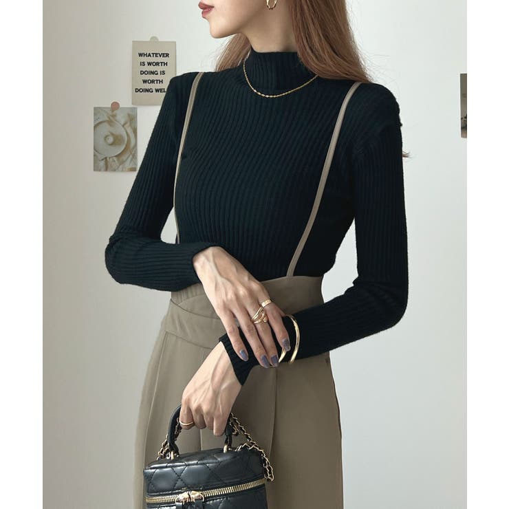 スタイルアップ効果で美脚を叶える。ハイウエストキャミサロペットスラックス | futier land | 詳細画像10 