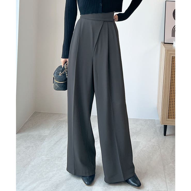 チャコールグレー | ベルトいらないモードなスタイル。 テープベルトタックスラックス | futier land