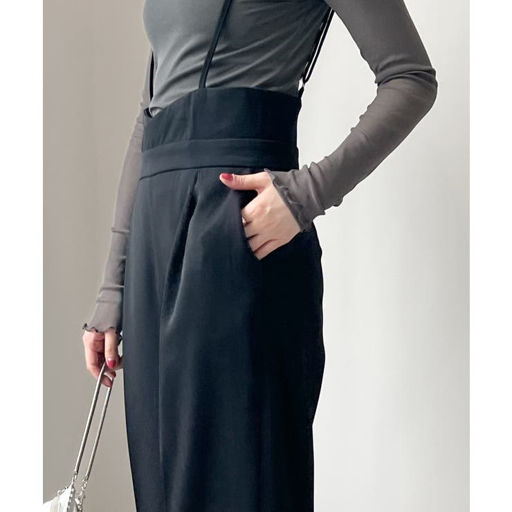 スタイルアップ効果で美脚を叶える。ハイウエストキャミサロペットスラックス | futier land | 詳細画像21 