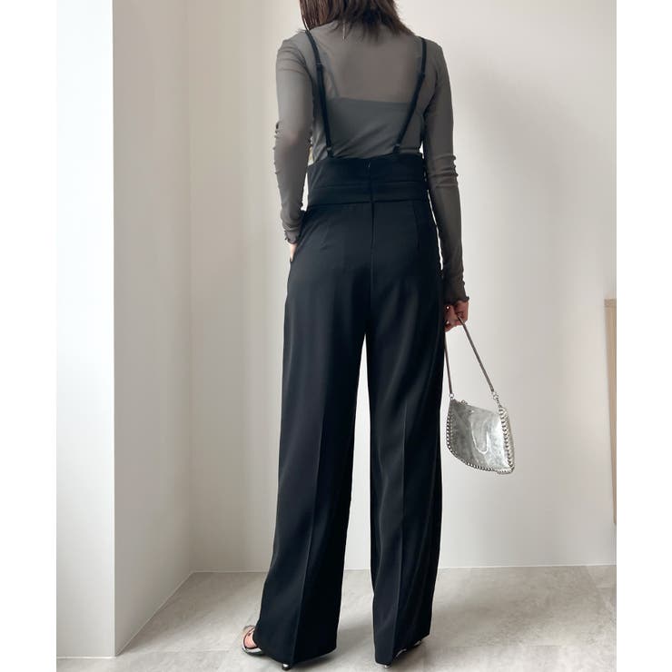 スタイルアップ効果で美脚を叶える。ハイウエストキャミサロペットスラックス | futier land | 詳細画像23 