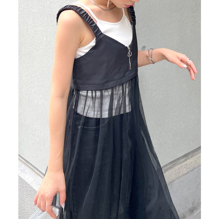 レイヤードを楽しめる今っぽいアイテム♪》シアードッキングキャミ