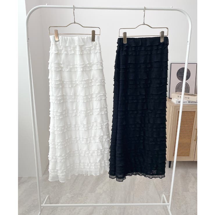 今っぽい小フリル＆のび～る快適さ。チビフリルタイトスカート | futier land | 詳細画像32 