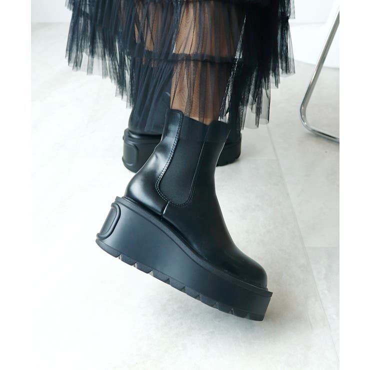 驚異の0.8kg軽量＆走れる！サイドゴア厚底プラットフォームショートブーツ | futier land | 詳細画像17 