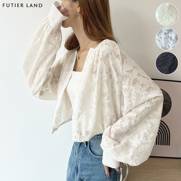 上品な透け感がオトナ可愛い。前後2Way花柄シフォンブラウス