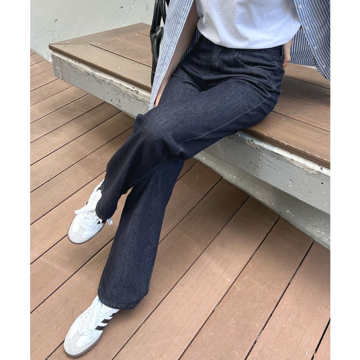 美脚 ワイドジーンズ メンズ ドレープ カジュアル ワイドデニム ハイウエスト OVER LAP ワイドレッグデニムパンツ[品番