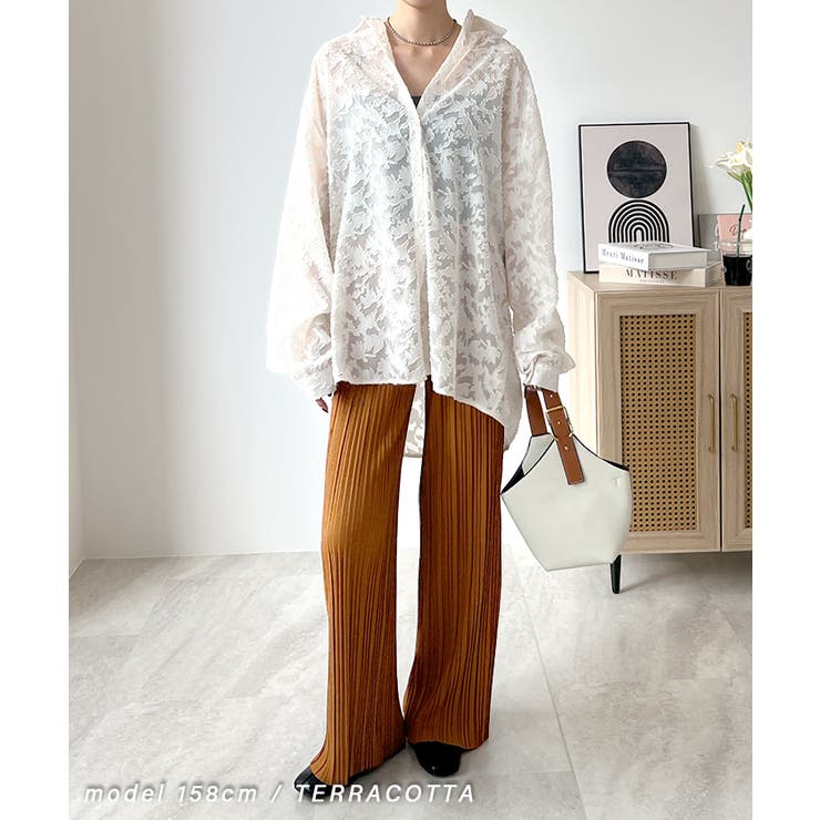 好みの長さにセルフカット調整できる ランダムプリーツロングパンツ