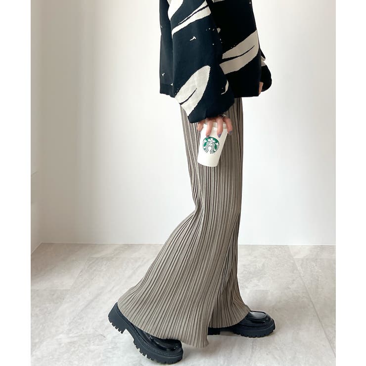モカ | 好みの長さにセルフカット調整できる✂ ランダムプリーツロングパンツ | futier land