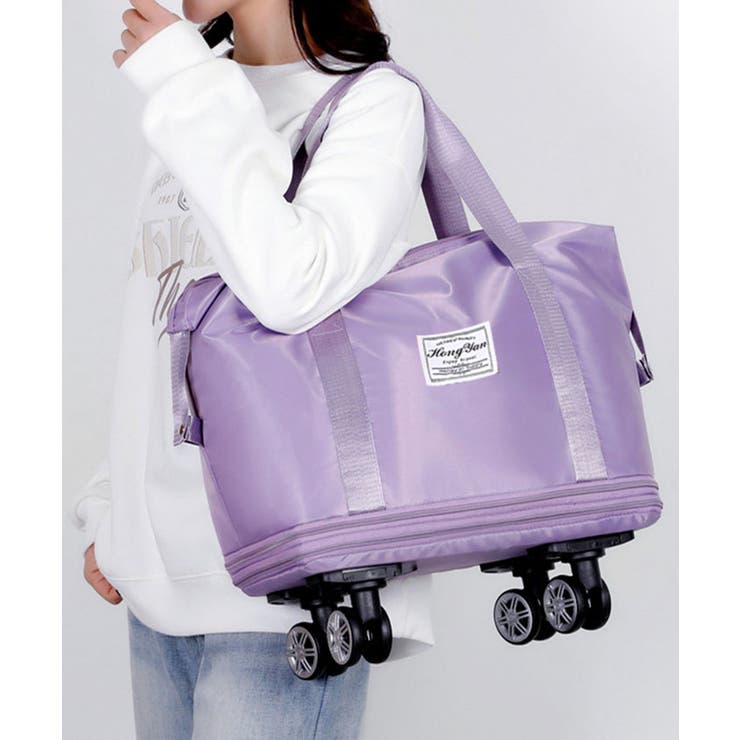ライトパープル | 旅行のアクセントになる便利バック。拡張できるキャスター付きキャリーバッグ | futier land